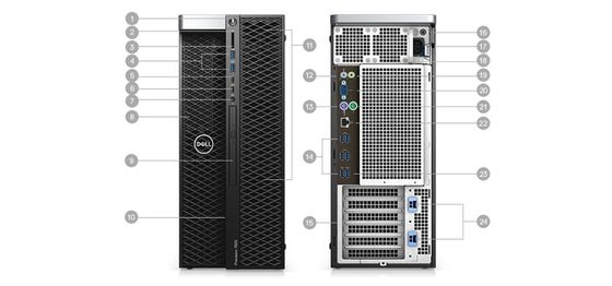 Dell Precision 5820 Tower WorkStation Xeon W-2245/16G/2TB/T400 T5820 Max Utilisateurs 30 Utilisateurs